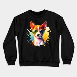 Watercolor Basenji Puppy Crewneck Sweatshirt